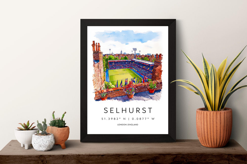 Selhurst Park Watercolor Poster Selhurst Park Travel Print Selhurst Park Wall Art Selhurst Park Stadium Painting Football Souvenir UK Decor