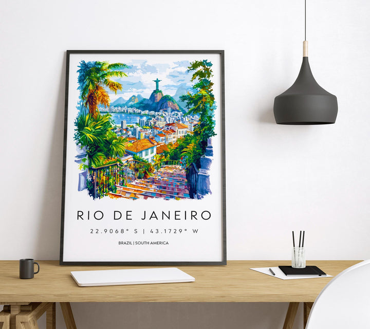 Rio de Janeiro Watercolor Poster Rio de Janeiro Travel Print Rio de Janeiro Wall Art Rio de Janeiro Painting Rio de Janeiro Souvenir Brazil