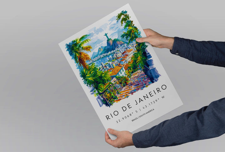 Rio de Janeiro Watercolor Poster Rio de Janeiro Travel Print Rio de Janeiro Wall Art Rio de Janeiro Painting Rio de Janeiro Souvenir Brazil