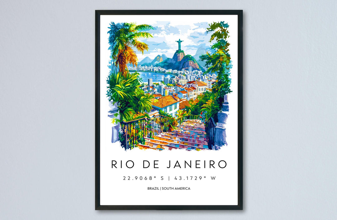 Rio de Janeiro Watercolor Poster Rio de Janeiro Travel Print Rio de Janeiro Wall Art Rio de Janeiro Painting Rio de Janeiro Souvenir Brazil