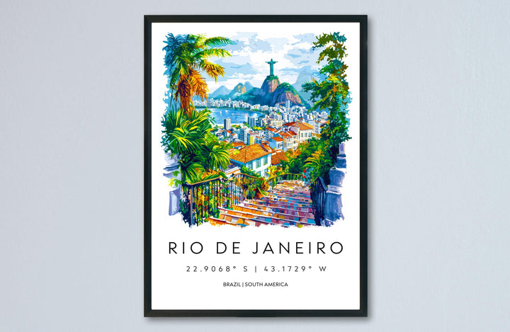 Rio de Janeiro Watercolor Poster Rio de Janeiro Travel Print Rio de Janeiro Wall Art Rio de Janeiro Painting Rio de Janeiro Souvenir Brazil