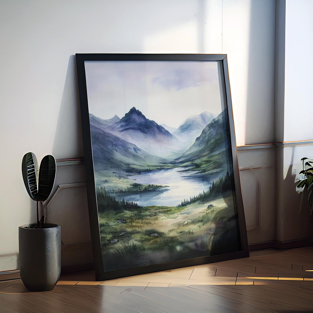 Scottish Highlands Watercolor Poster Scottish Highlands Travel Print Scottish Highlands Wall Art Scottish Highlands Landscape Painting