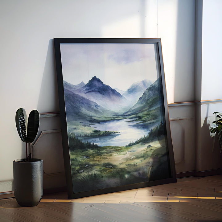 Scottish Highlands Watercolor Poster Scottish Highlands Travel Print Scottish Highlands Wall Art Scottish Highlands Landscape Painting