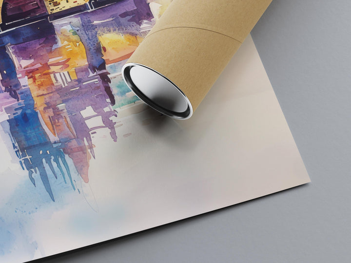 Prague Watercolor Poster Prague Travel Print Prague Wall Art Prague Cityscape Painting Prague Souvenir Czech Republic Decor