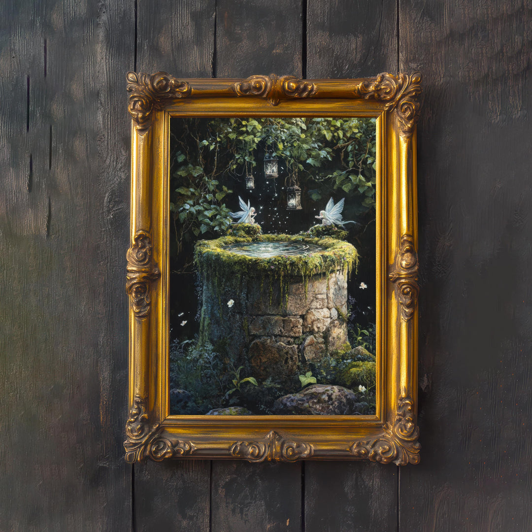 Fairy Well Vintage Print | Cottagecore Fairytale Art