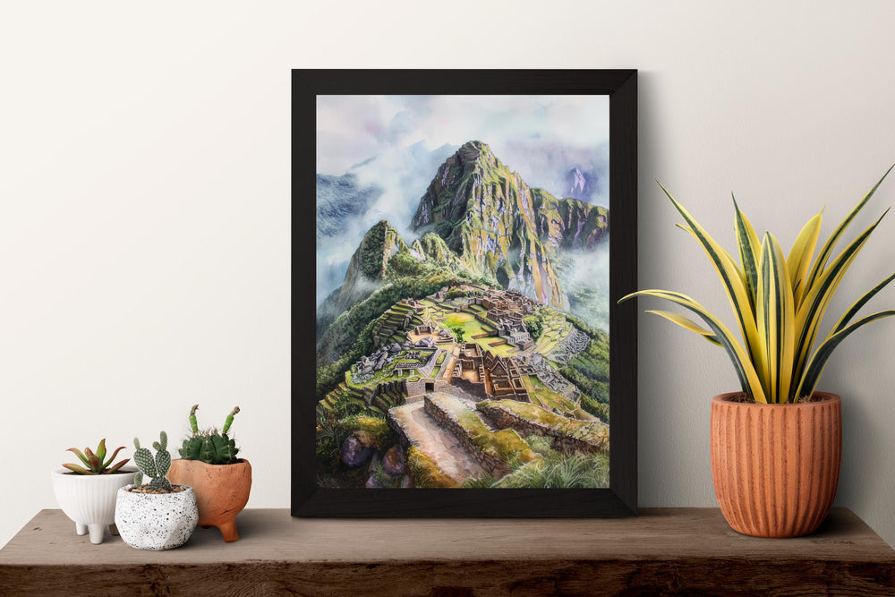 Machu Picchu Watercolor Poster Machu Picchu Travel Print Machu Picchu Wall Art Machu Picchu Painting Machu Picchu Souvenir Peru Decor