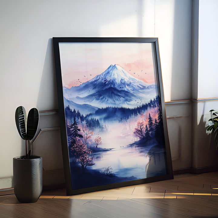 Mount Fuji Watercolor Poster Mount Fuji Travel Print Mount Fuji Wall Art Mount Fuji Landscape Painting Mount Fuji Souvenir Japan Decor