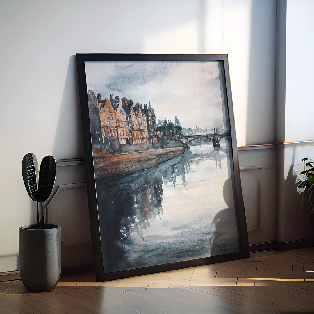 Glasgow Watercolor Poster Glasgow Travel Print Glasgow Wall Art Glasgow Cityscape Painting Glasgow Souvenir Scotland Decor