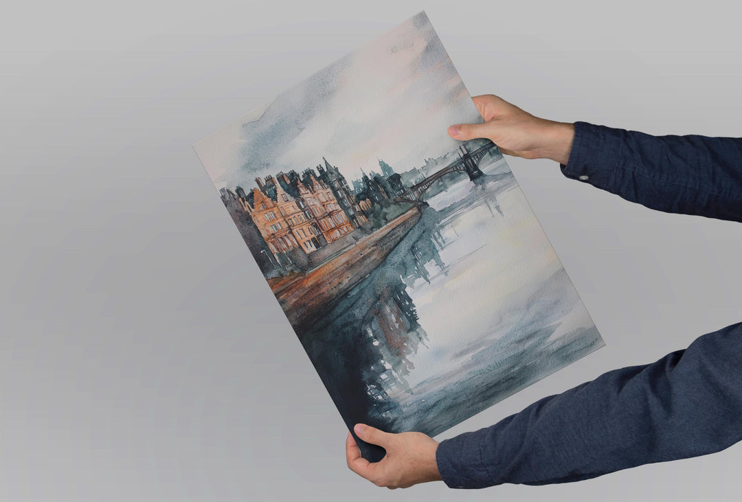 Glasgow Watercolor Poster Glasgow Travel Print Glasgow Wall Art Glasgow Cityscape Painting Glasgow Souvenir Scotland Decor