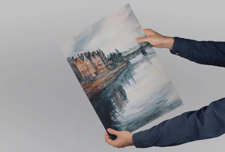 Glasgow Watercolor Poster Glasgow Travel Print Glasgow Wall Art Glasgow Cityscape Painting Glasgow Souvenir Scotland Decor