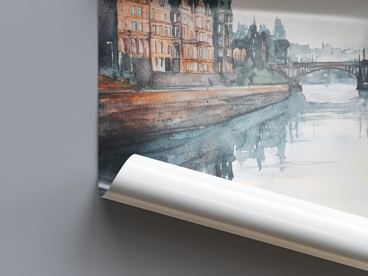 Glasgow Watercolor Poster Glasgow Travel Print Glasgow Wall Art Glasgow Cityscape Painting Glasgow Souvenir Scotland Decor