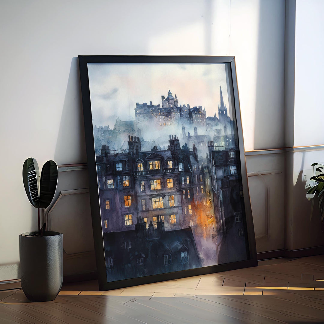 Edinburgh Watercolor Poster Edinburgh Travel Print Edinburgh Wall Art Edinburgh Cityscape Painting Edinburgh Souvenir Scotland Decor