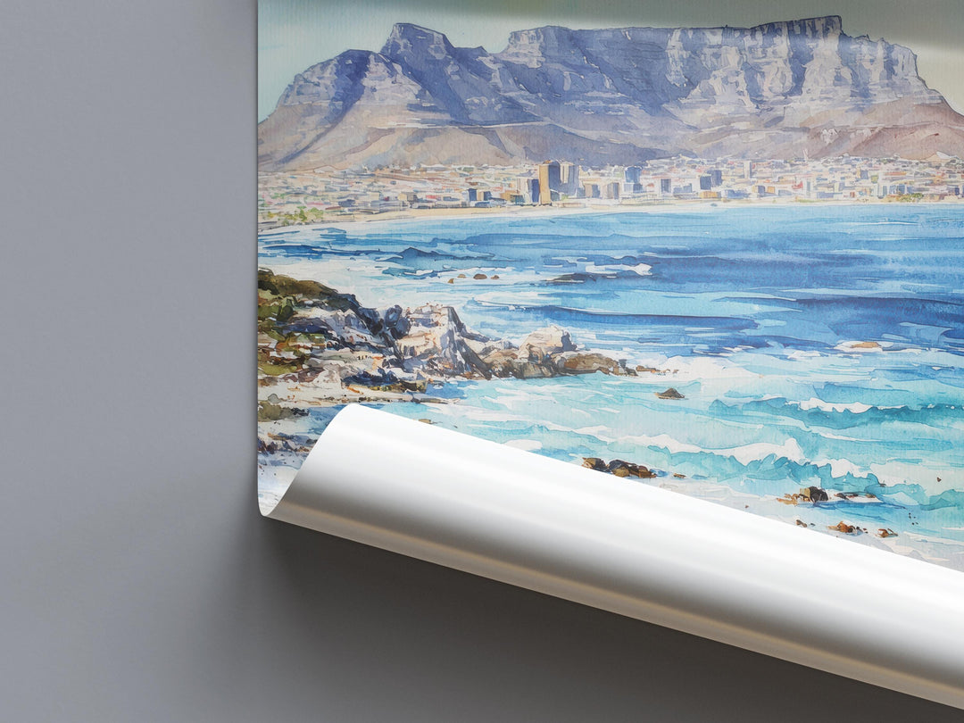 Cape Town Watercolor Poster Cape Town Travel Print Cape Town Wall Art Cape Town Cityscape Painting Cape Town Souvenir South Africa Decor