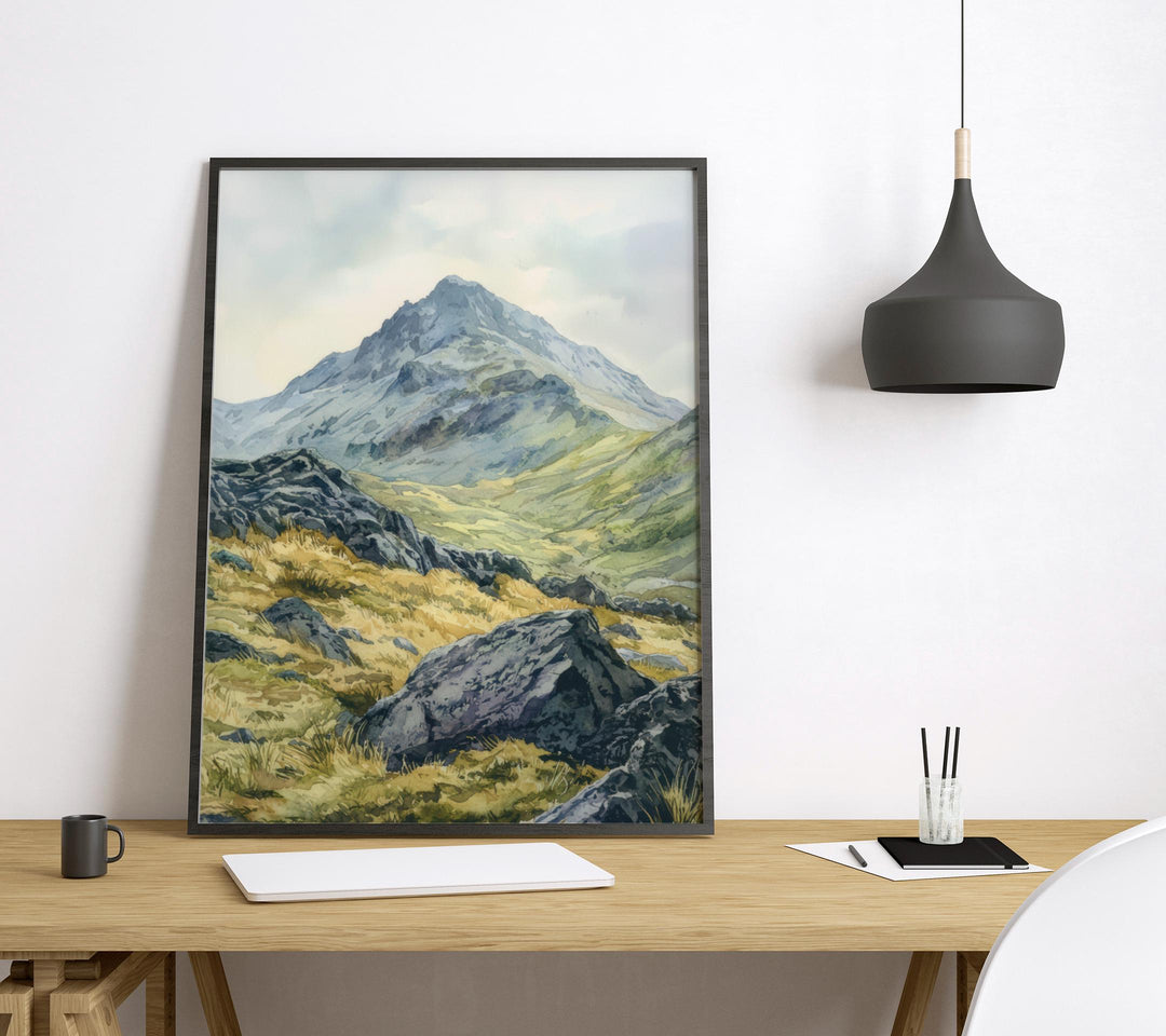 Scafell Pike Watercolor Poster Scafell Pike Travel Print Scafell Pike Wall Art Scafell Pike Souvenir Lake District Decor
