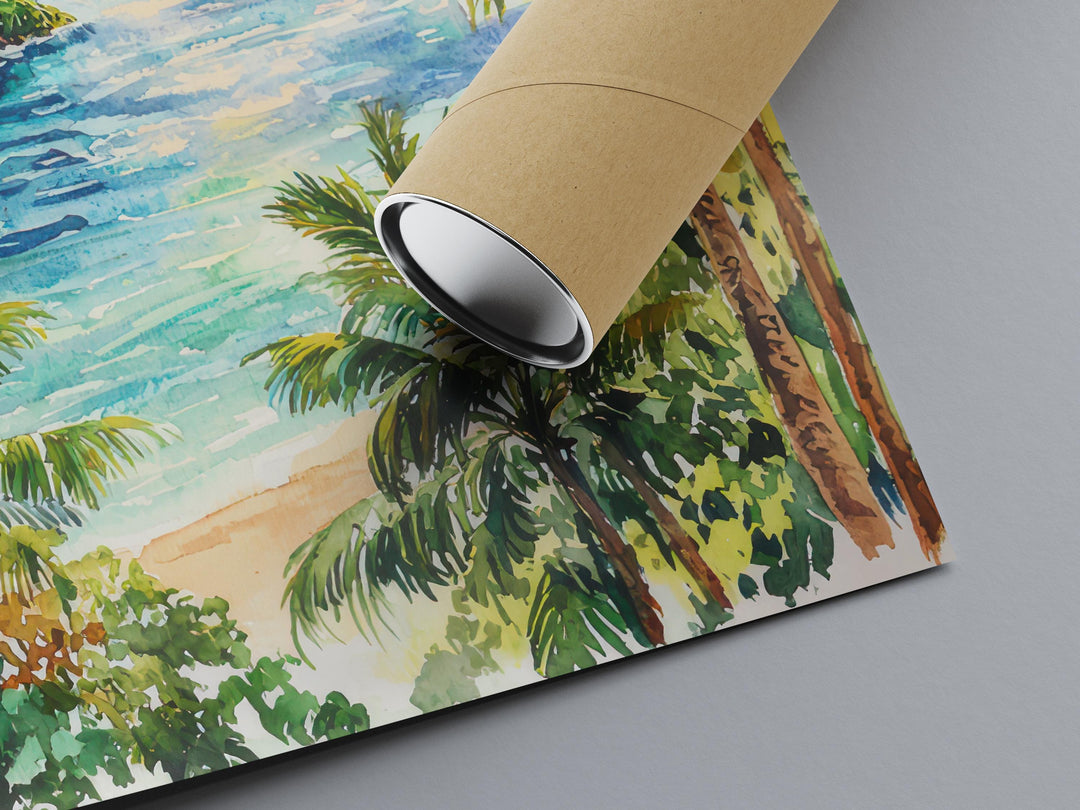 Saint Lucia Watercolor Poster Saint Lucia Travel Print Saint Lucia Wall Art Saint Lucia Painting Caribbean Souvenir Decor
