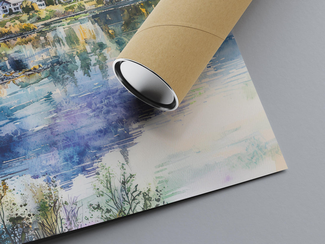 Queenstown Watercolor Poster Queenstown Travel Print Queenstown Wall Art Queenstown Landscape Painting New Zealand Decor