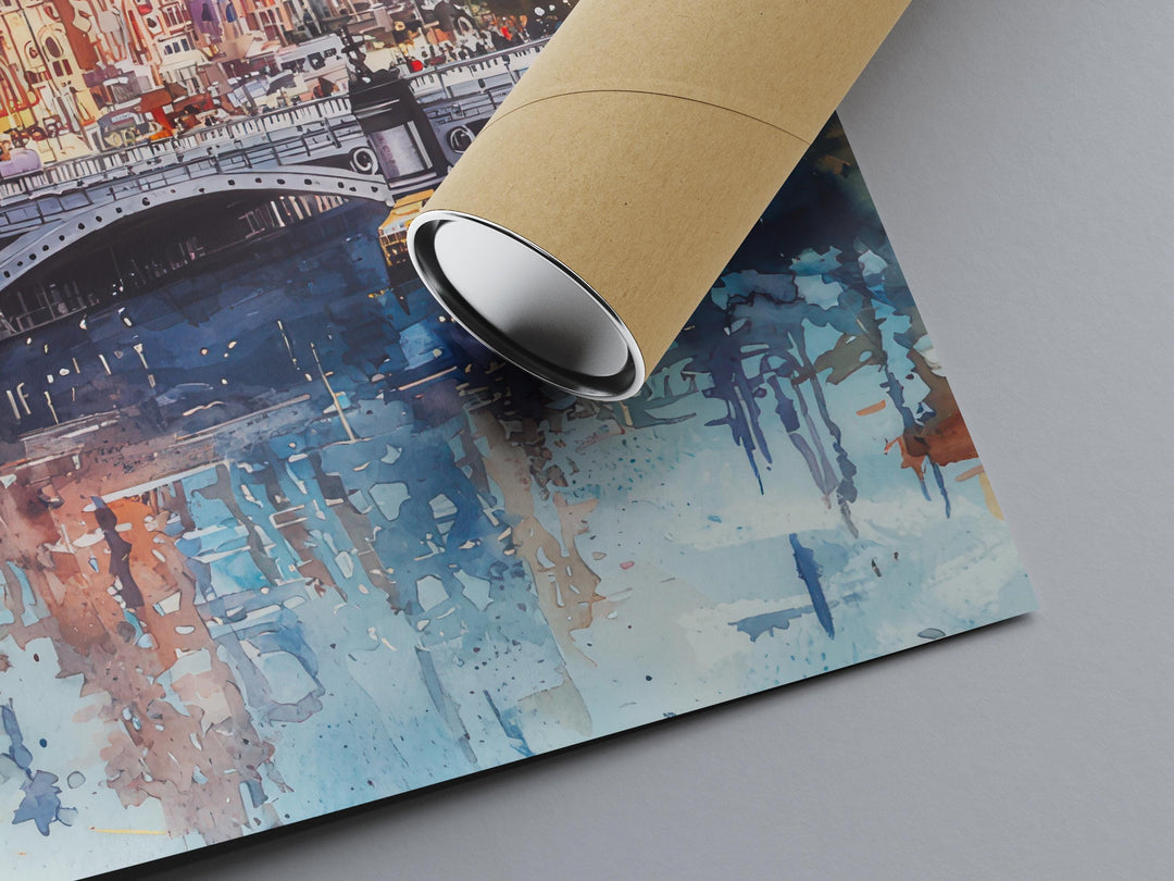 Melbourne Watercolor Poster Melbourne Travel Print Melbourne Wall Art Melbourne Cityscape Painting Australia Souvenir Decor