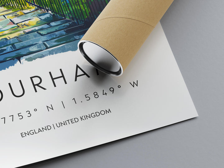 Durham Watercolor Poster Durham Travel Print Durham Wall Art Durham City Painting Durham Cathedral Souvenir UK Decor