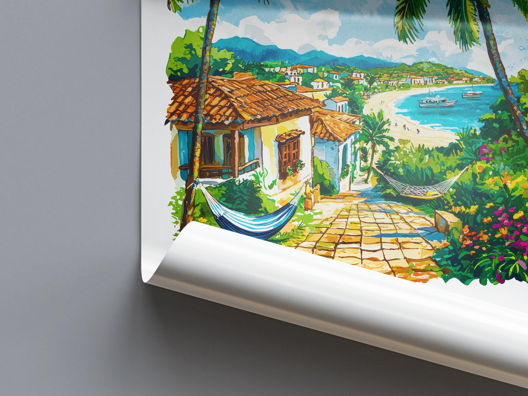 Dominican Republic Watercolor Poster Caribbean Travel Print Island Wall Art Dominican Landscape Painting Beach Souvenir Decor
