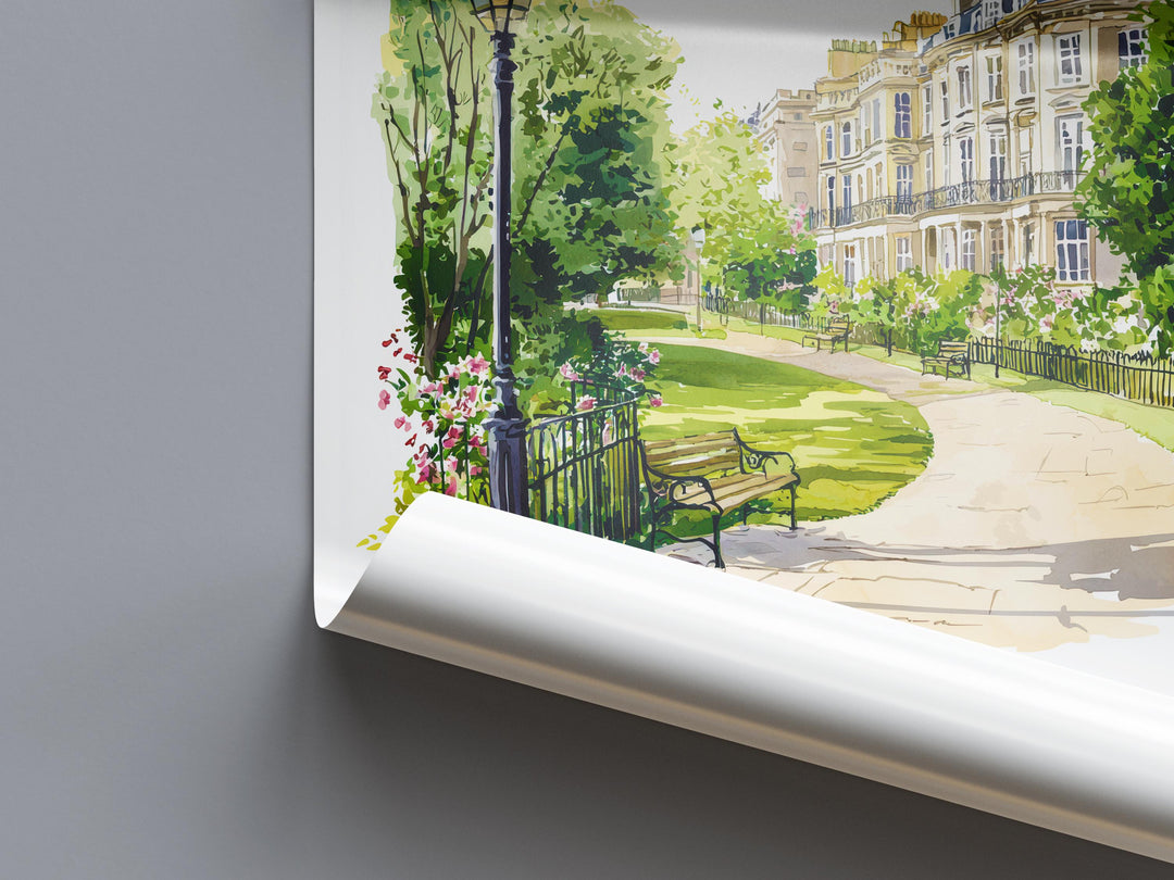 Cheltenham Watercolor Poster Cheltenham Travel Print Cheltenham Wall Art Cheltenham Painting UK Town Souvenir Decor