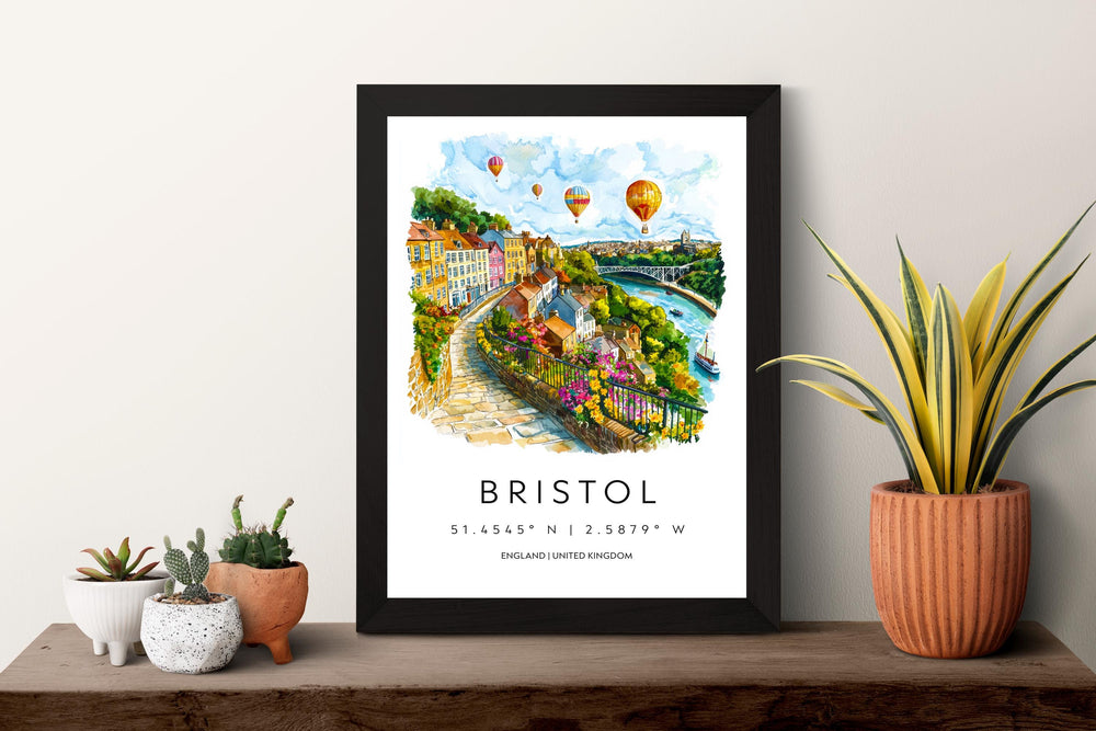 Bristol Watercolor Poster Bristol Travel Print Bristol Wall Art Bristol Cityscape Painting Bristol Souvenir UK Decor