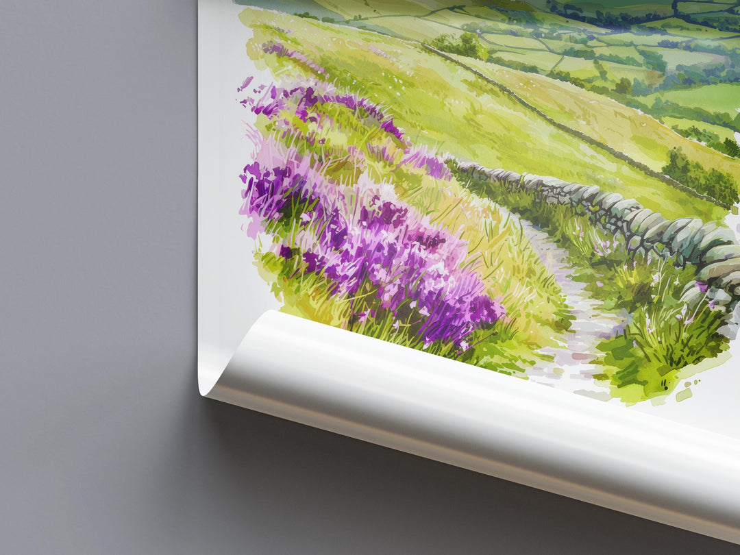 Brecon Beacons Watercolor Poster Brecon Beacons Travel Print Brecon Beacons Wall Art Wales Landscape Painting Decor