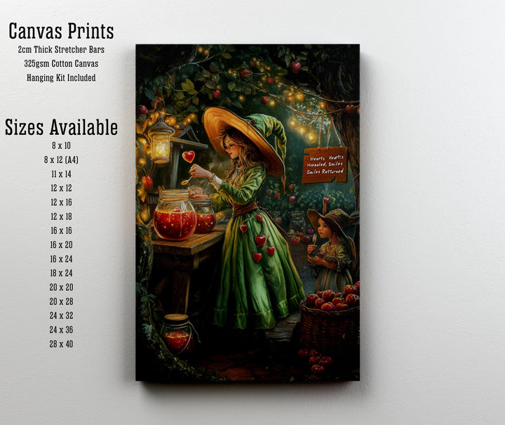 Candy Apple Witch Print | Vintage Cottagecore Illustration