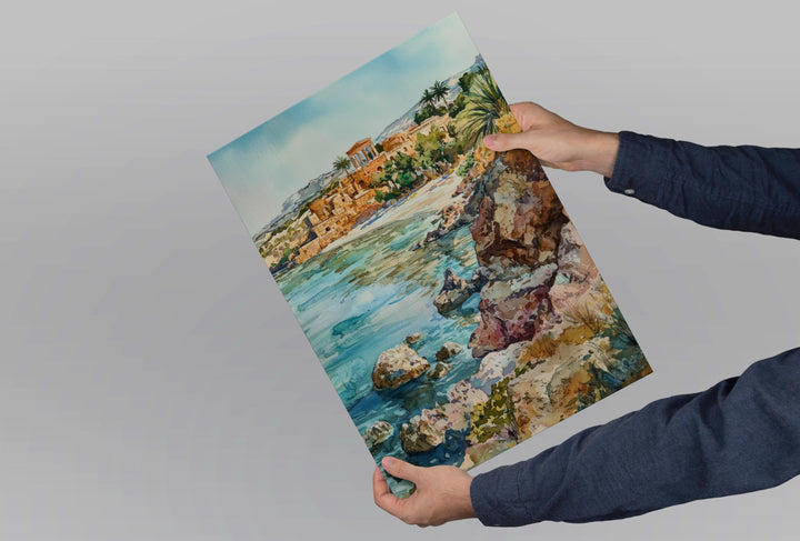 Paphos Watercolor Poster Paphos Travel Print Paphos Wall Art Cyprus Painting Mediterranean Decor Paphos Souvenir