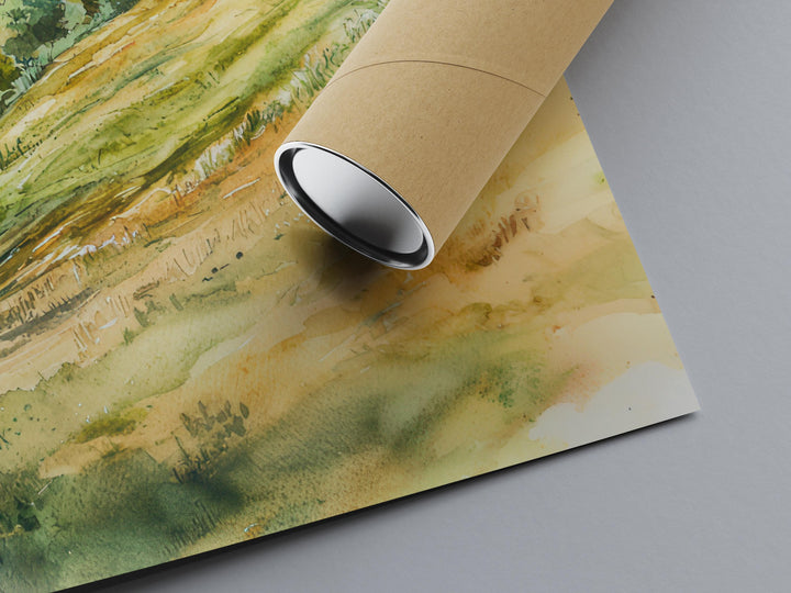 Malvern Hills Watercolor Poster Malvern Travel Print Landscape Wall Art England Nature Painting Malvern Souvenir Decor