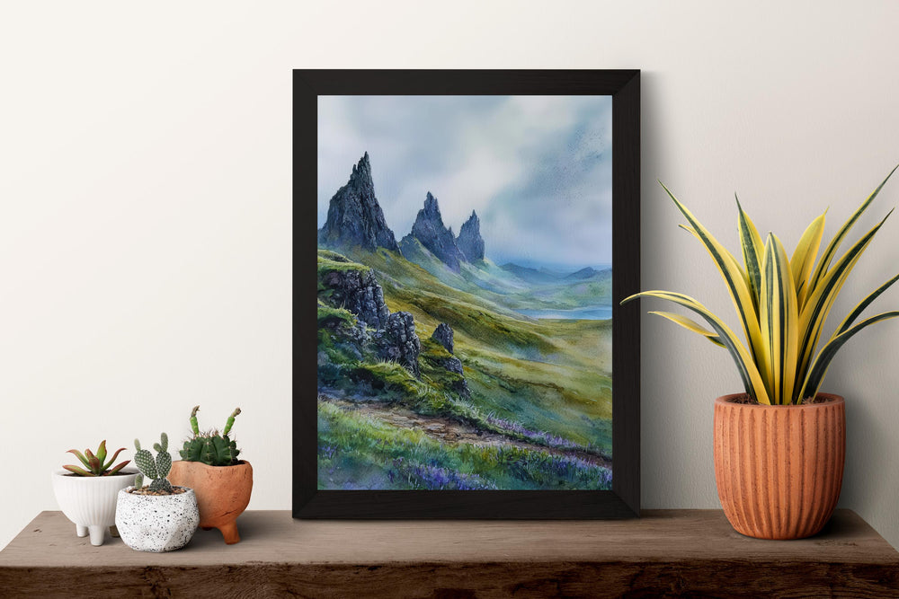 Isle of Skye Watercolor Poster Isle of Skye Travel Print Scotland Wall Art Landscape Painting Isle of Skye Decor
