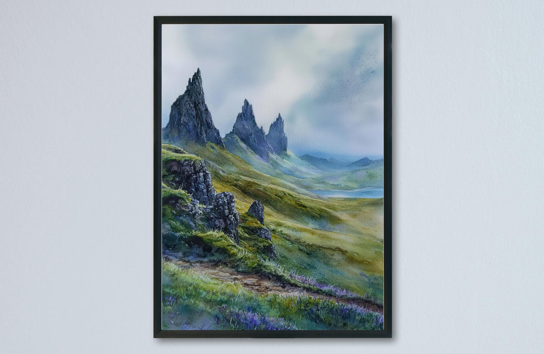 Isle of Skye Watercolor Poster Isle of Skye Travel Print Scotland Wall Art Landscape Painting Isle of Skye Decor