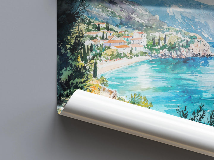 Ioannina Watercolor Poster Ioannina Travel Print Greece Wall Art Lake Painting Ioannina Souvenir Epirus Decor
