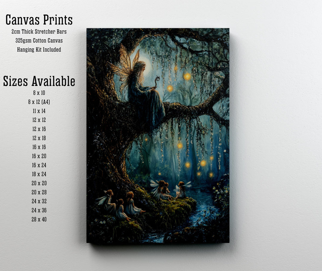 Willow Tree Fairy Print, Vintage Cottagecore Art