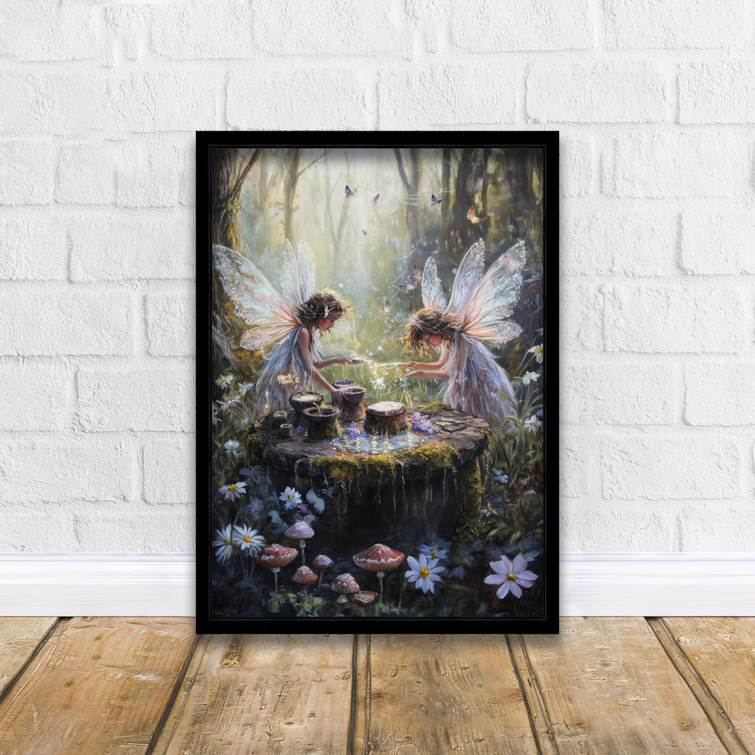 Fairy Potion Brewers Print | Vintage Cottagecore Illustration