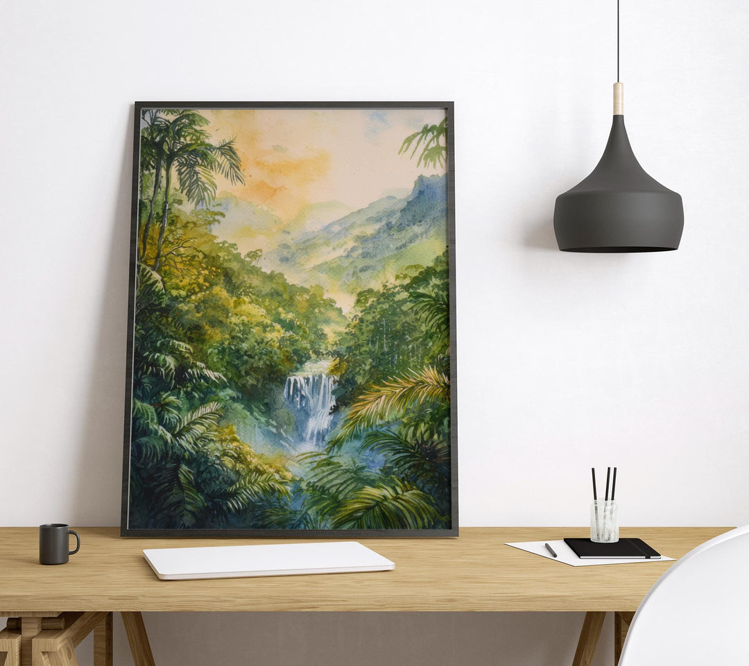 Costa Rica Watercolor Poster Costa Rica Travel Print Rainforest Wall Art Costa Rica Painting Tropical Nature Decor