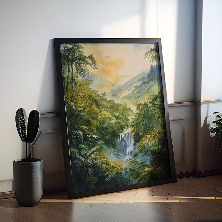 Costa Rica Watercolor Poster Costa Rica Travel Print Rainforest Wall Art Costa Rica Painting Tropical Nature Decor