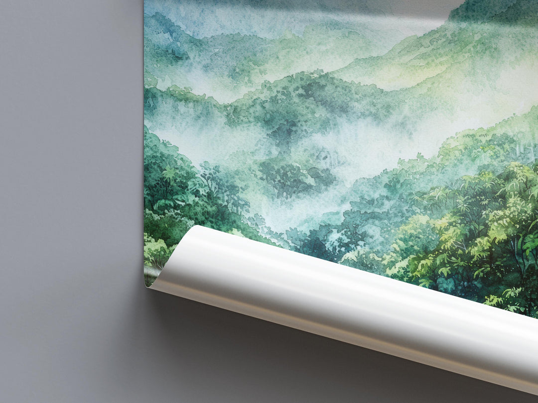 Costa Rica Watercolor Poster Costa Rica Travel Print Rainforest Wall Art Costa Rica Painting Tropical Nature Decor