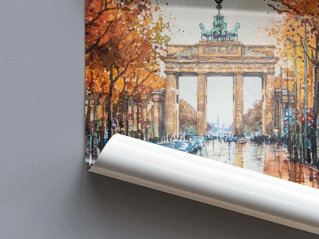 Berlin Watercolor Poster Berlin Travel Print Berlin Wall Art Cityscape Painting Berlin Souvenir Germany Decor