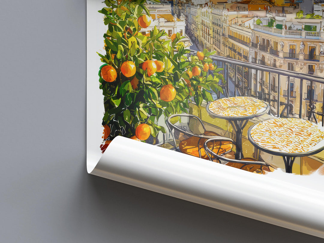 Madrid Watercolor Poster Madrid Travel Print Madrid Wall Art Madrid Cityscape Painting Madrid Souvenir Spain Decor