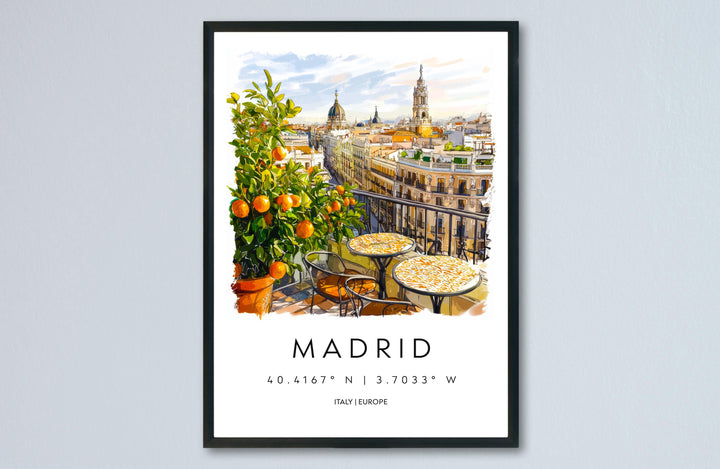 Madrid Watercolor Poster Madrid Travel Print Madrid Wall Art Madrid Cityscape Painting Madrid Souvenir Spain Decor