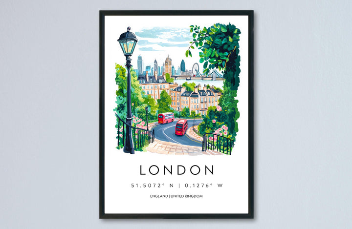 London Watercolor Poster London Travel Print London Wall Art London Cityscape Painting London Souvenir UK Decor