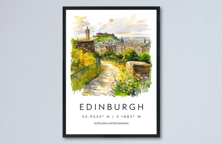 Edinburgh Watercolor Poster Edinburgh Travel Print Edinburgh Wall Art Edinburgh Cityscape Painting Edinburgh Souvenir Scotland Decor
