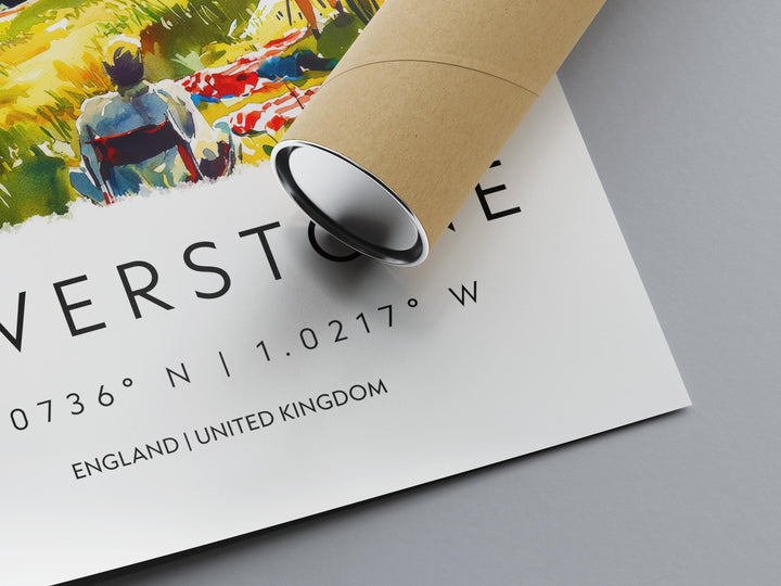 Silverstone Watercolor Poster Silverstone Travel Print Silverstone Wall Art Silverstone Racing Painting Silverstone Souvenir UK Decor