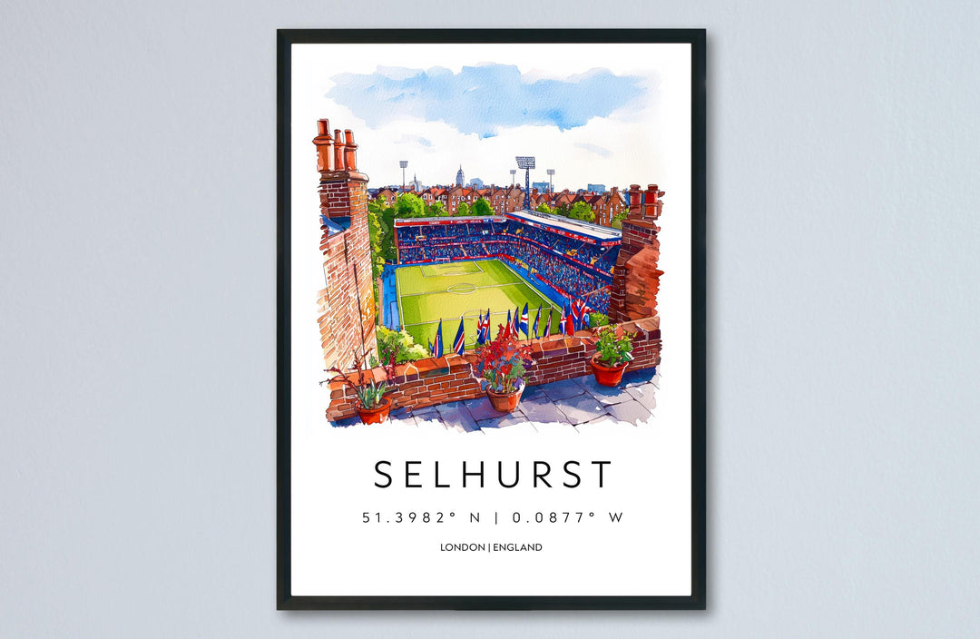 Selhurst Park Watercolor Poster Selhurst Park Travel Print Selhurst Park Wall Art Selhurst Park Stadium Painting Football Souvenir UK Decor