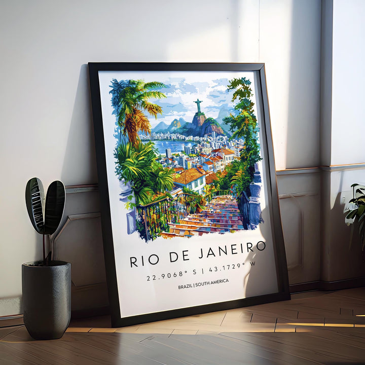 Rio de Janeiro Watercolor Poster Rio de Janeiro Travel Print Rio de Janeiro Wall Art Rio de Janeiro Painting Rio de Janeiro Souvenir Brazil