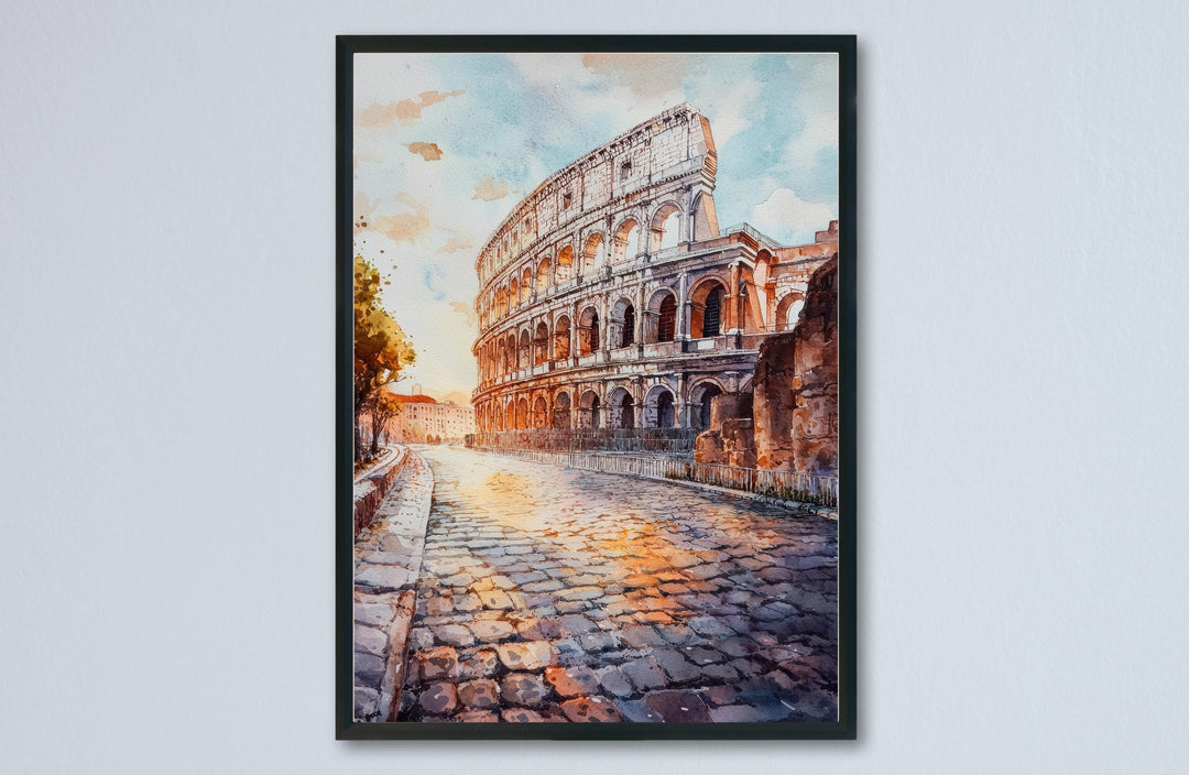 Rome Watercolor Poster Rome Travel Print Rome Wall Art Rome Cityscape Painting Rome Souvenir Italy Decor
