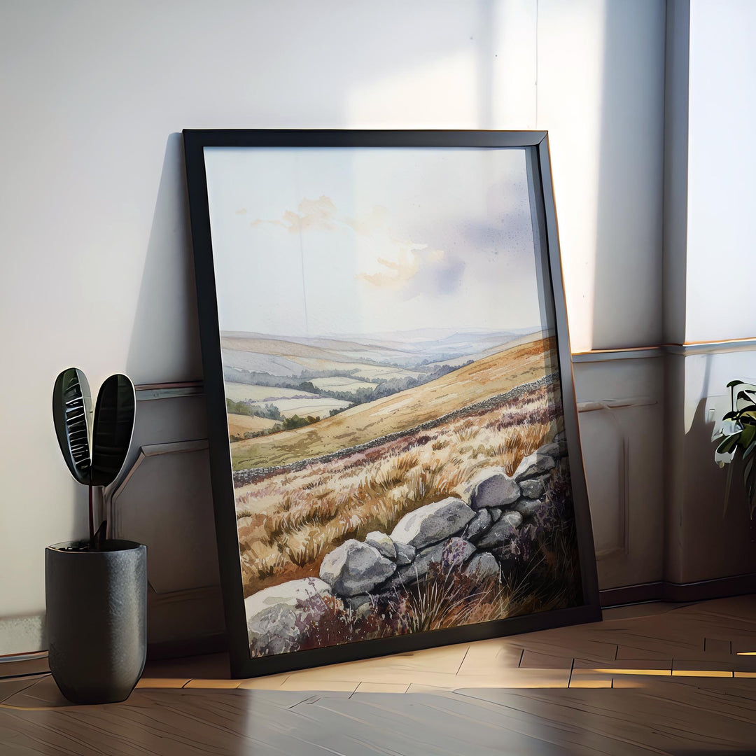 Peak District Watercolor Poster Peak District Travel Print Peak District Wall Art Peak District Landscape Painting Peak District Souvenir UK