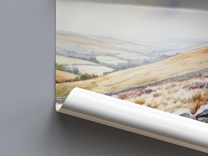 Peak District Watercolor Poster Peak District Travel Print Peak District Wall Art Peak District Landscape Painting Peak District Souvenir UK