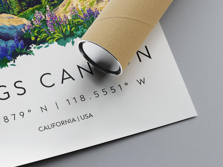 Kings Canyon Watercolor Poster Kings Canyon Travel Print National Park Wall Art Nature Painting Kings Canyon Decor