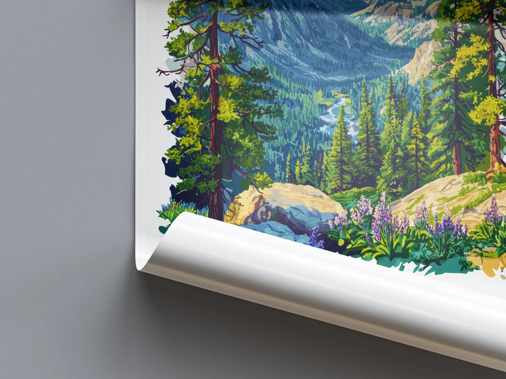 Kings Canyon Watercolor Poster Kings Canyon Travel Print National Park Wall Art Nature Painting Kings Canyon Decor